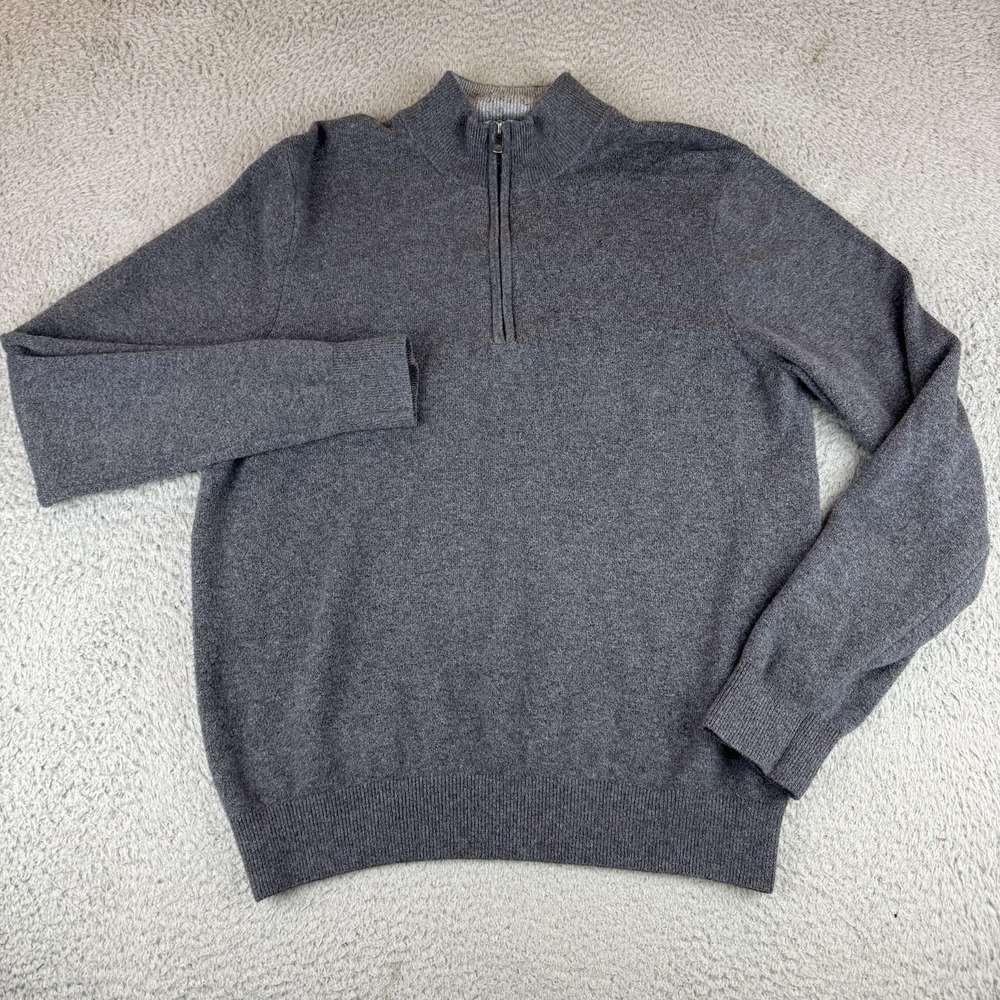 Faherty Sweater Mens M Gray Performance Golf Stretch Pullover Organic Cotton‎